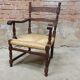 Vintage armchair in ash and cane