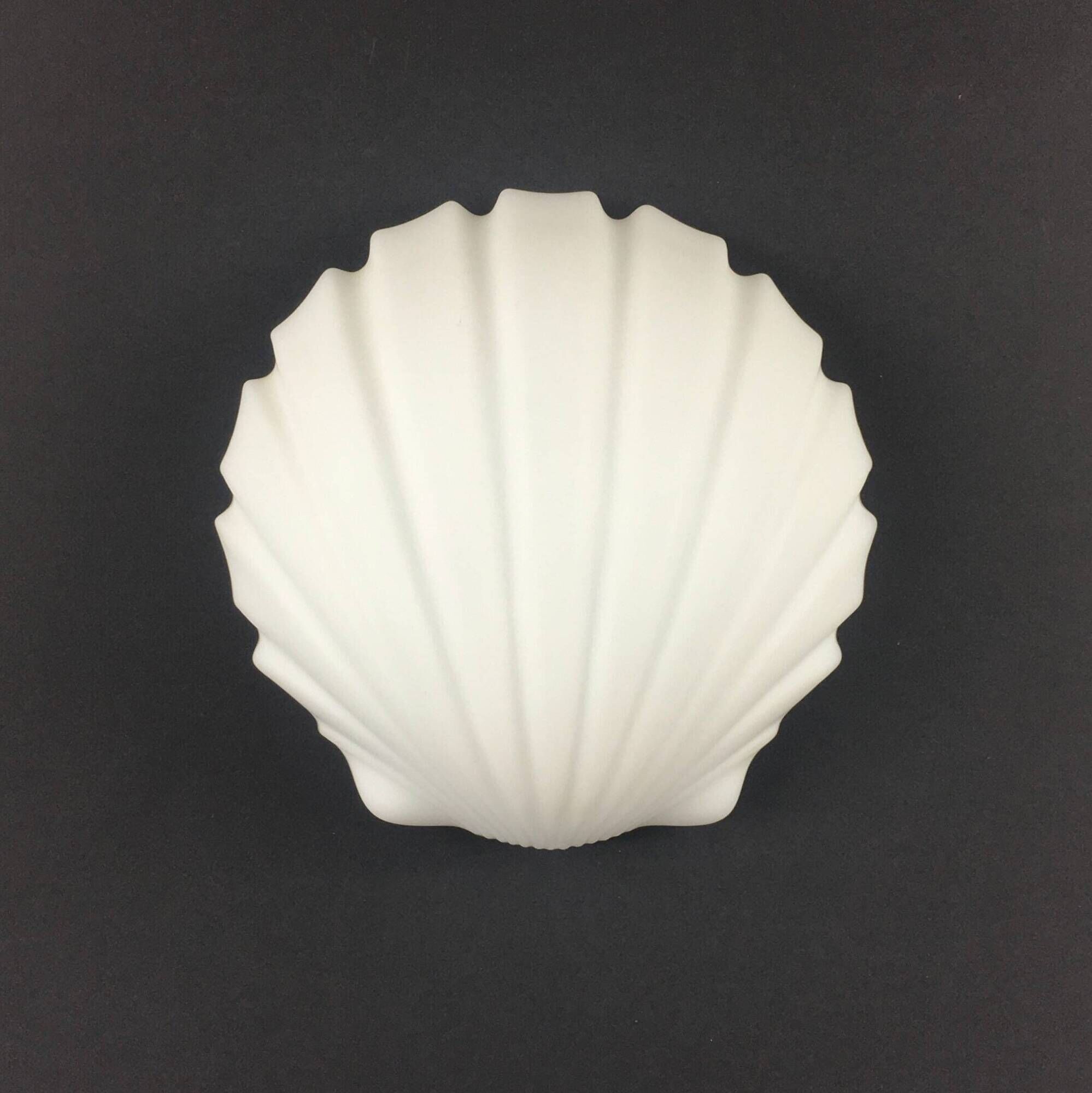 Set of 4 Vintage Shell-Shaped Opaline Glass Wall Lamps from Limburg, 1970s