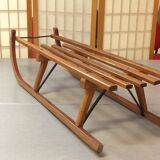 Vintage beech sledge Davos Germina 60/70 made in Gdr