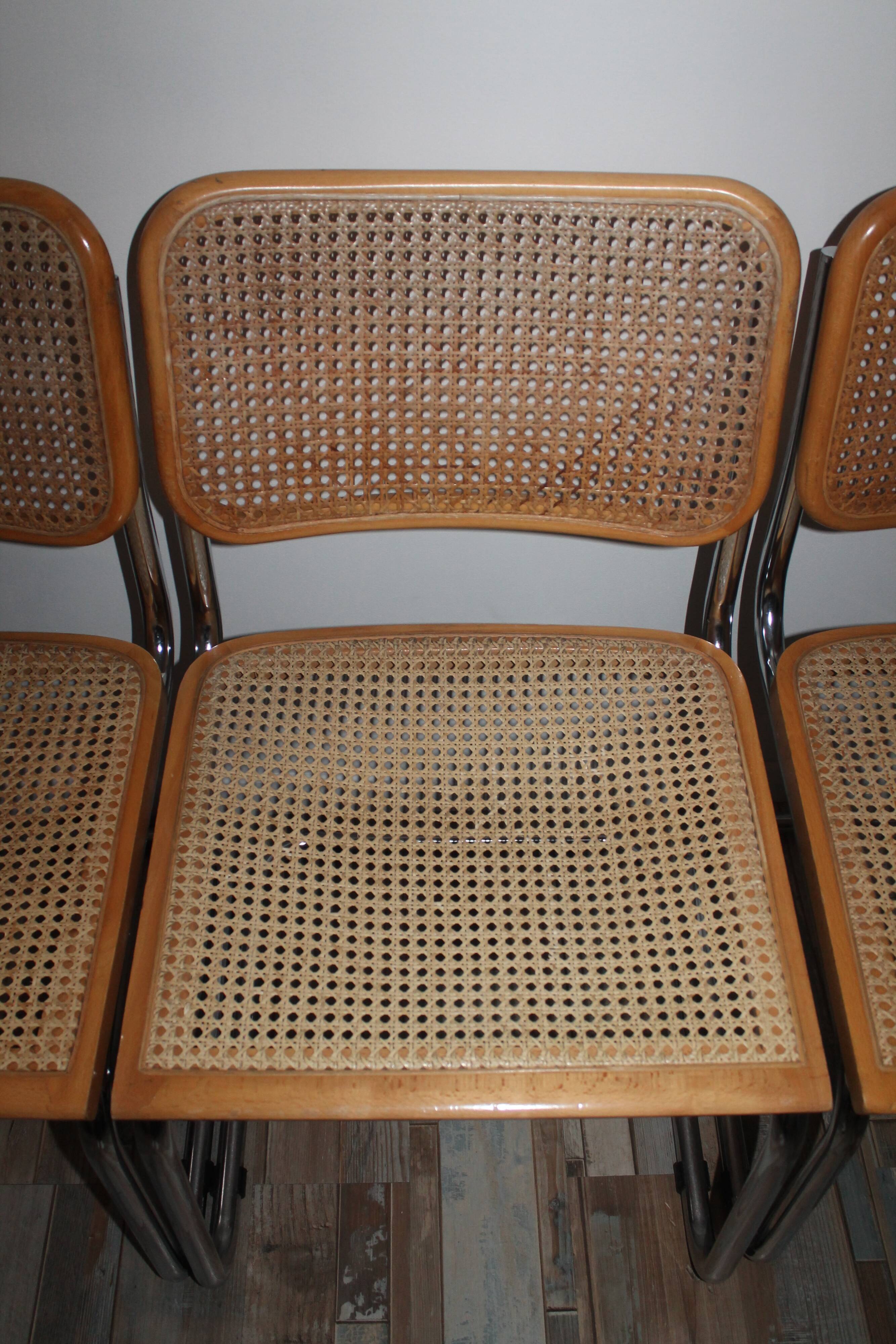 Lot 4 chaises Marcel Breuer Cesca B32