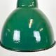Industrial green enamel factory lamp with cast iron top, 1960s