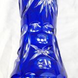 Blue crystal vase