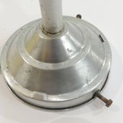 Vintage suspension in aluminum metal and opaline glass globe – Industrial design