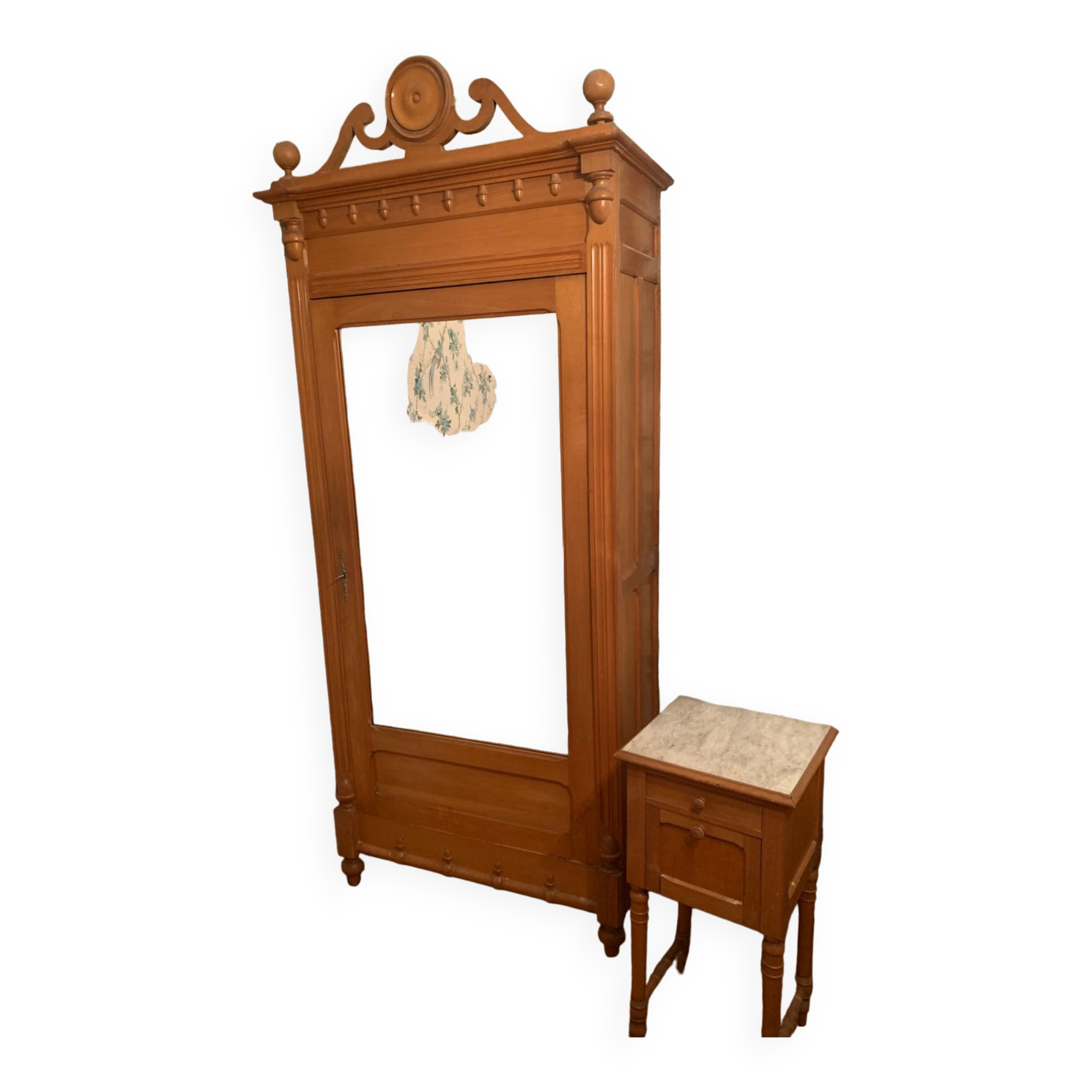 Henry 2 style wardrobe and bedside table circa 1900