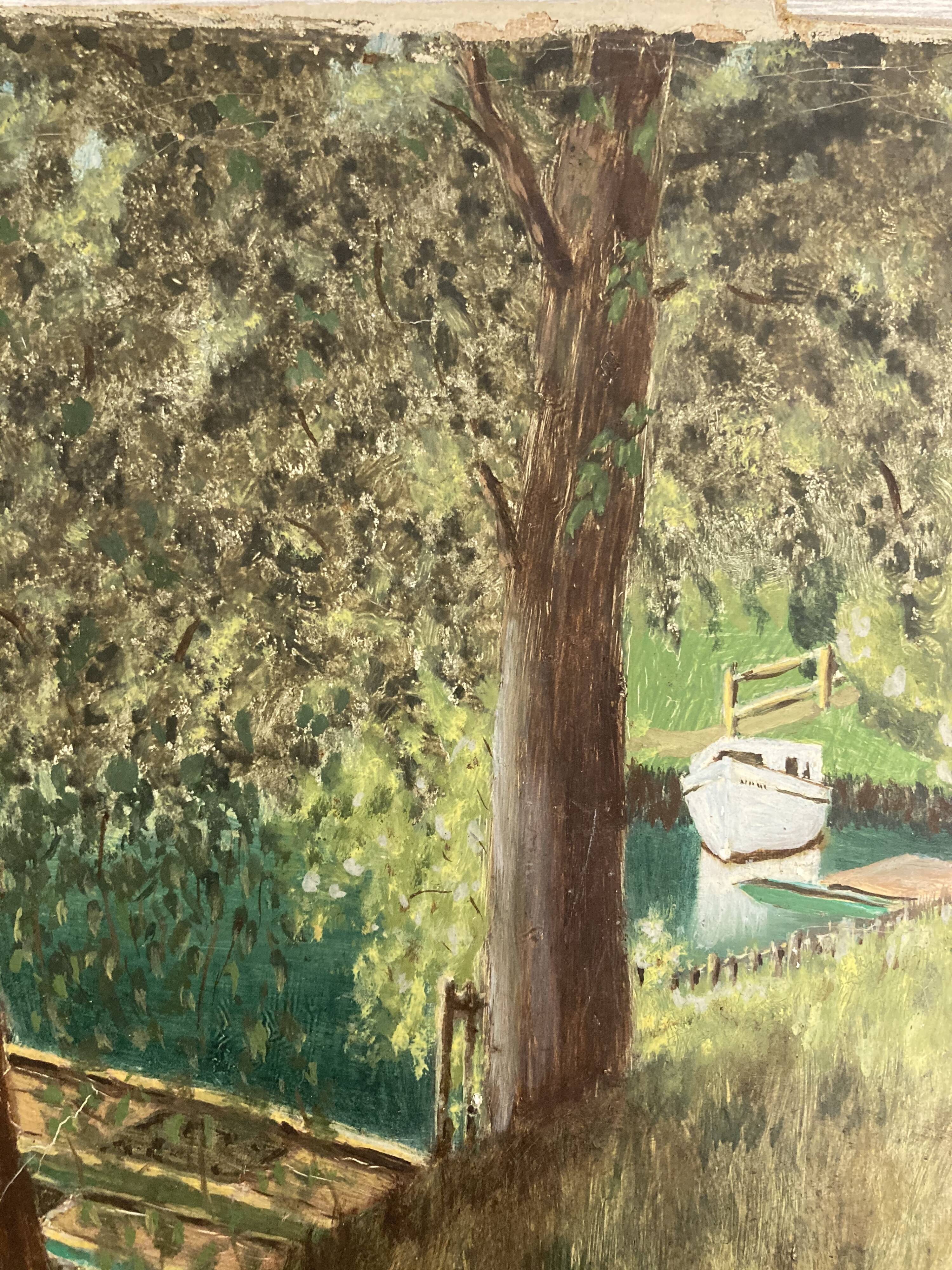 Landscape in oil on canvas signed