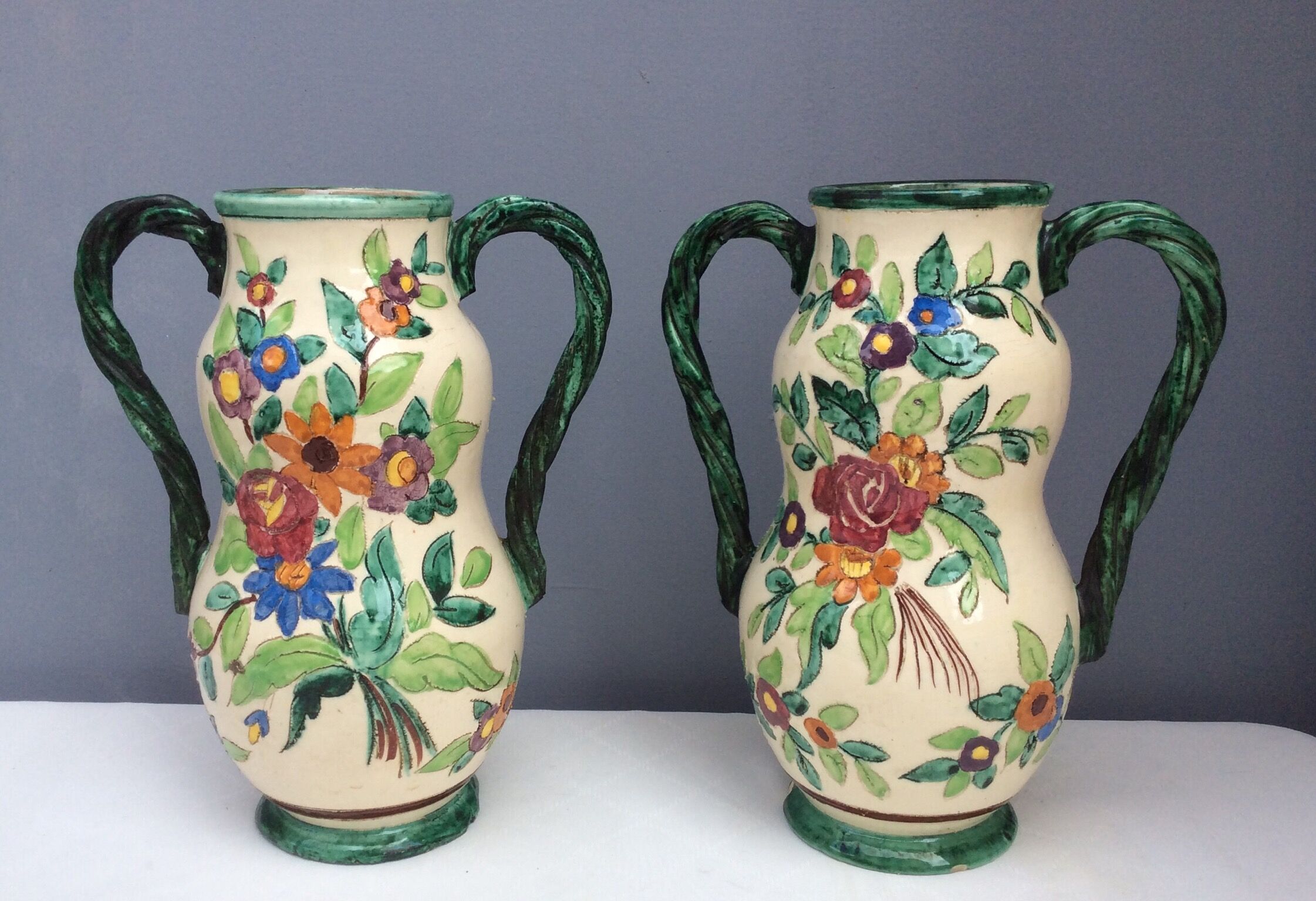 Pair of Cerart Monaco ceramic vases, 60s