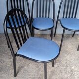 Set of 4 Stevens metal Malle chairs from the 1980s