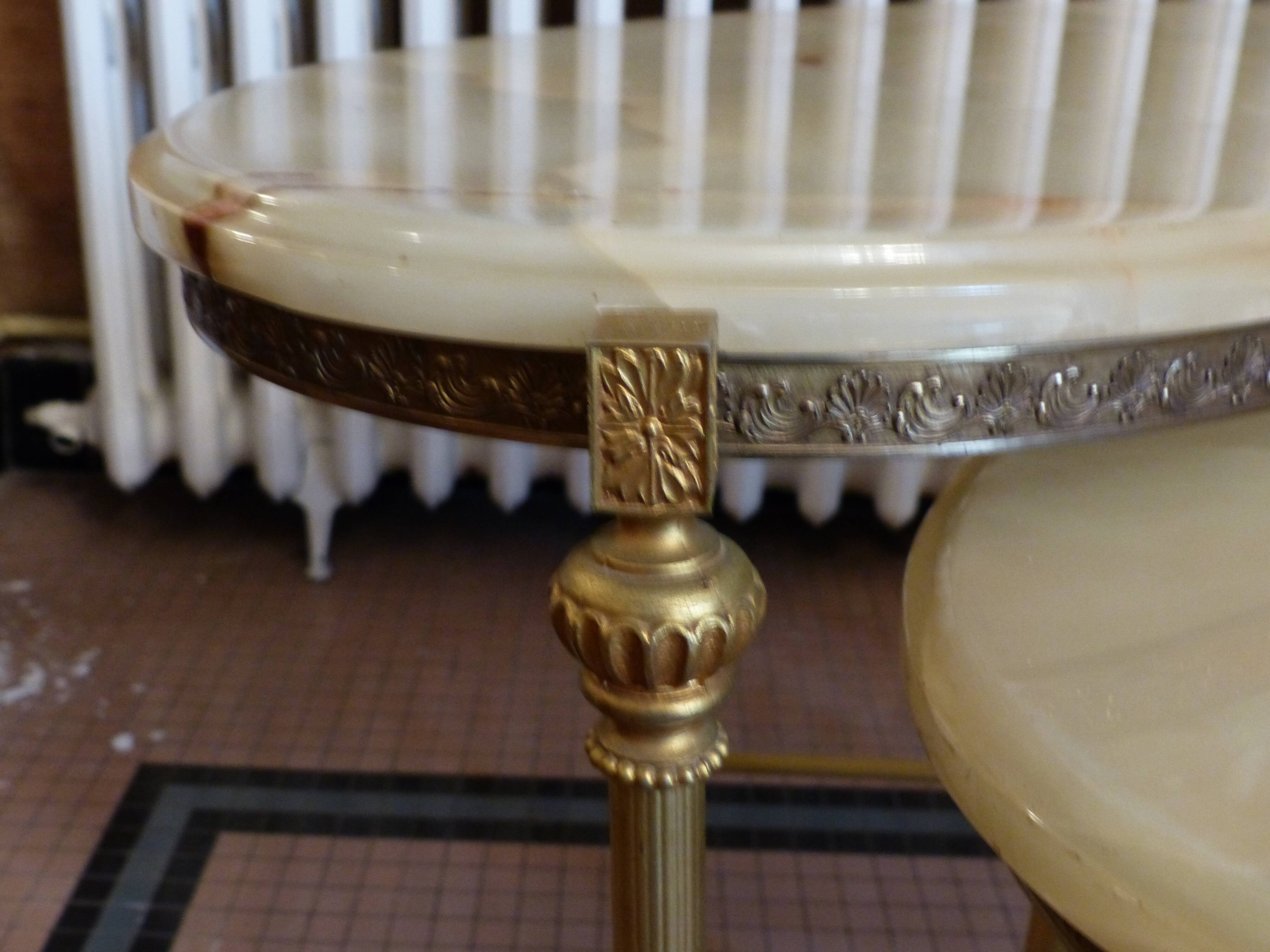 Marble and brass nesting tables