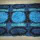 Large Danish Abstract Blue Wool Rya Rug in Ege Style