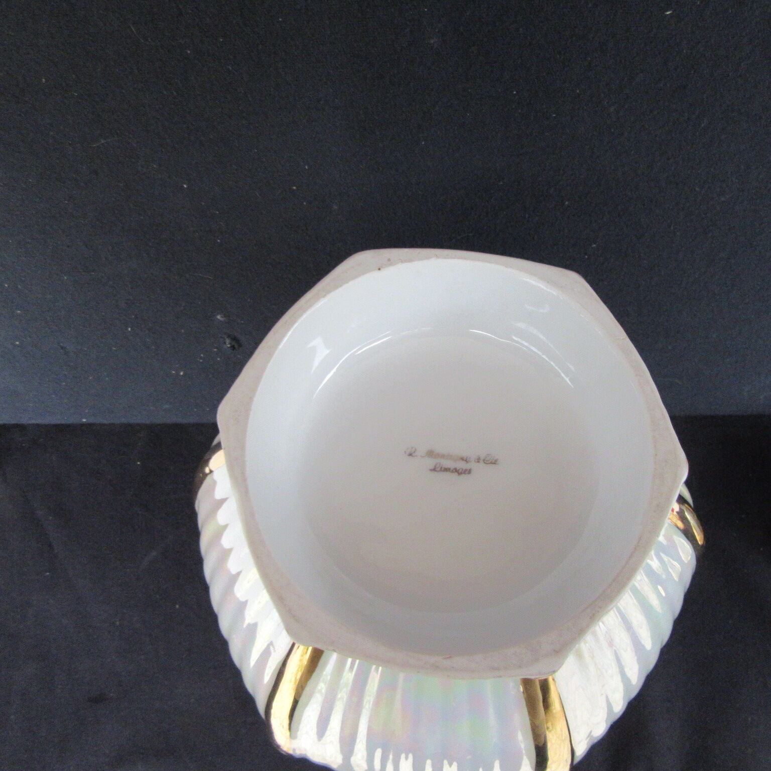 Potiche porcelain vase by Limoges R. Montigny and Co. from the 1950s