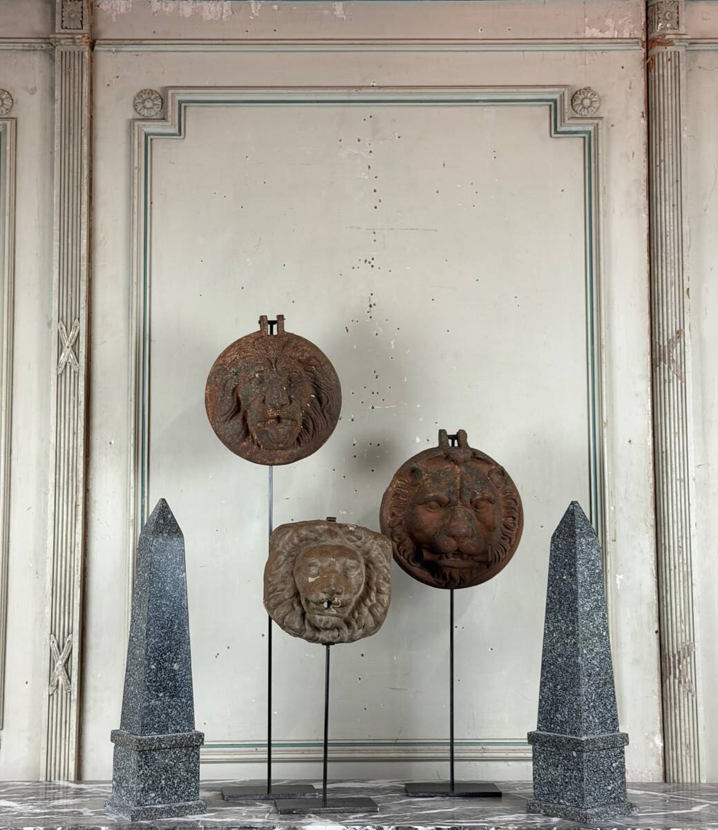 Pair of grey granite obelisks, circa 1980