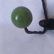 Vintage metal and wooden ball coat rack