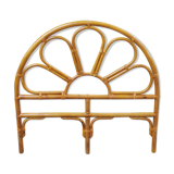 Headboard rattan, bamboo and leather vintage