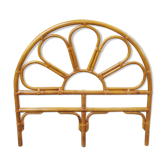 Tête de lit rotin bambou et cuir vintage