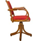 1950's Bentwood Swivel Armchair by Ligna Prague