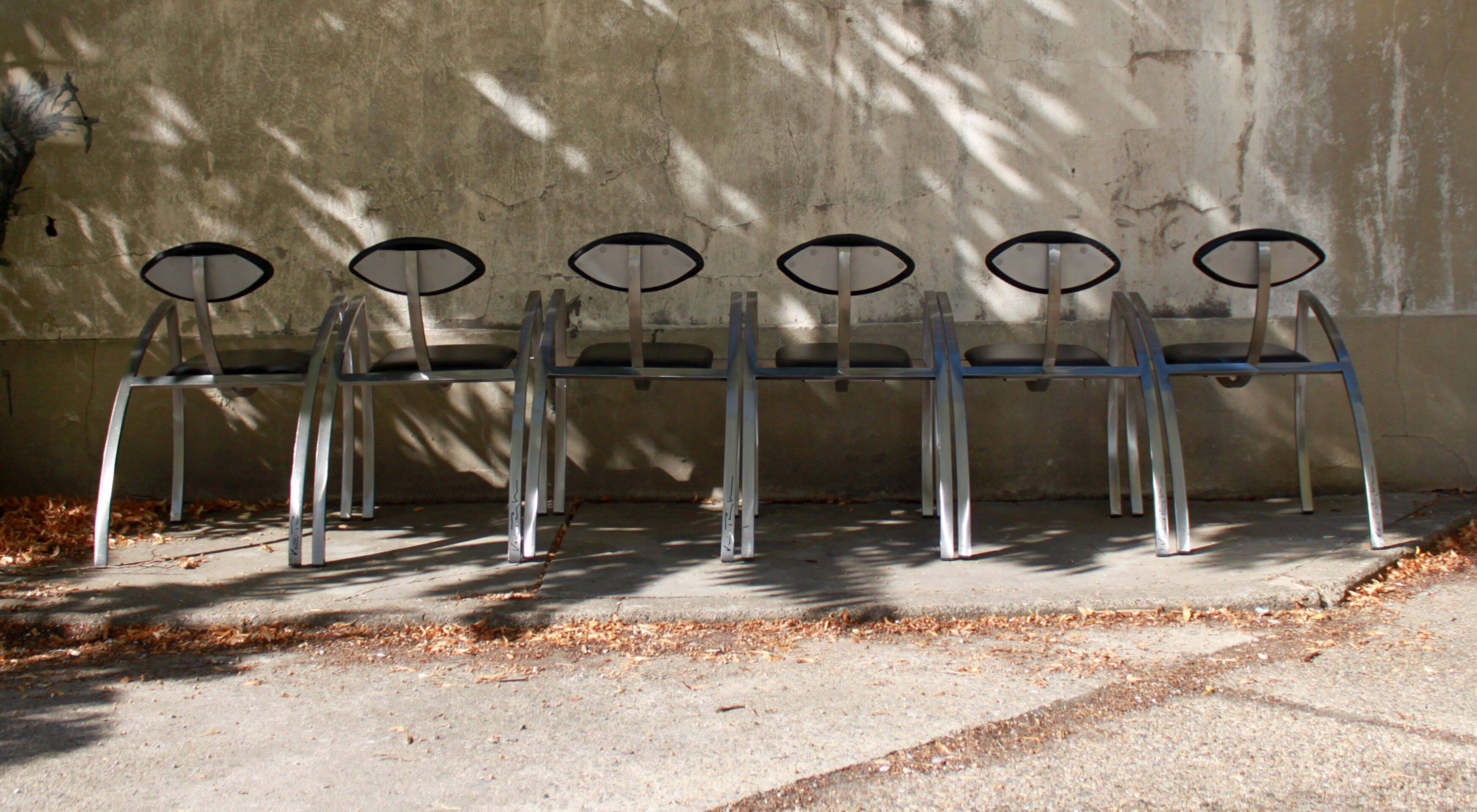 Set of 6 dining chairs by Kai Papritz, 90s.