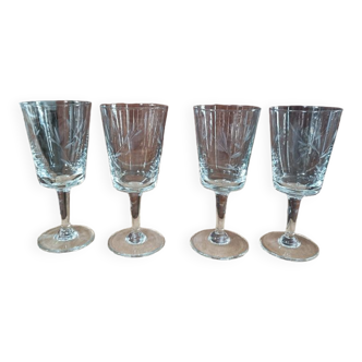 Water glass chiseled wine engraved dpc 082392