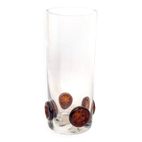 Crystal vase inlaid with button 1970s Height 25 cm