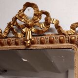 Antique gilded and lacquered mirror, original Napoleon III