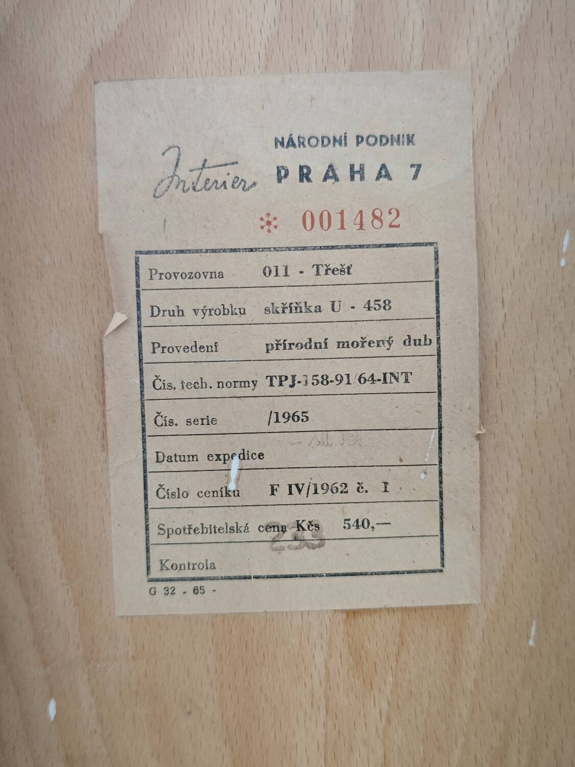 U 458 pink and grey sideboard by Jiri Jiroutek for Interier Praha 1960