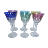 6 St Louis Tommy coloured wine glasses