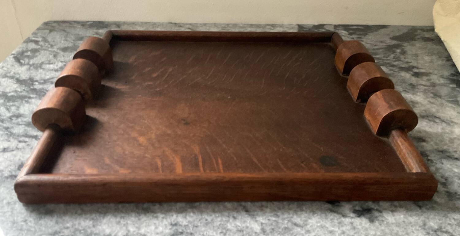 Art Deco teak plateau