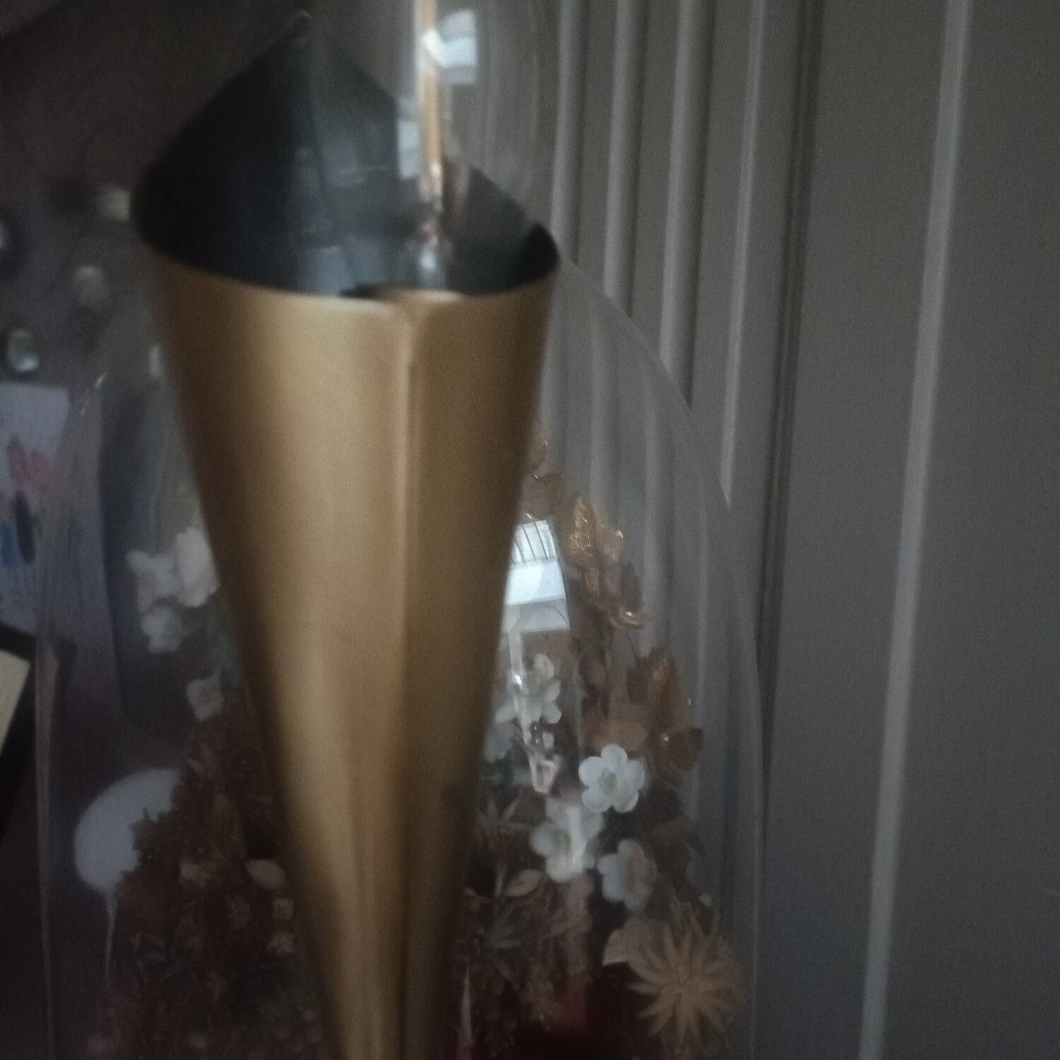 Vintage gold cone lamp