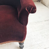 Napoleon III burgundy velvet armchair