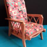 1950s wood reclining chair