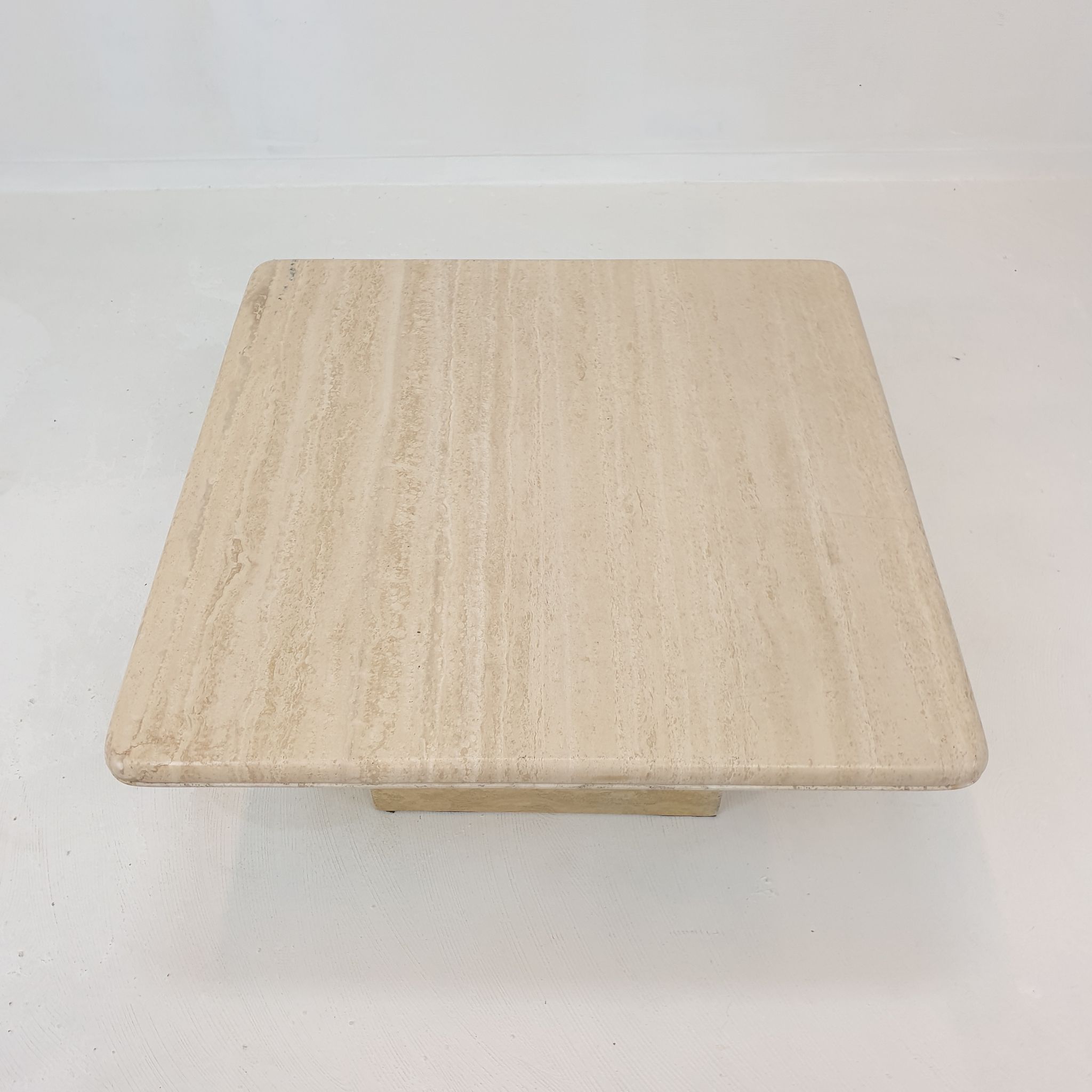 Italian travertine coffee table, 1980s