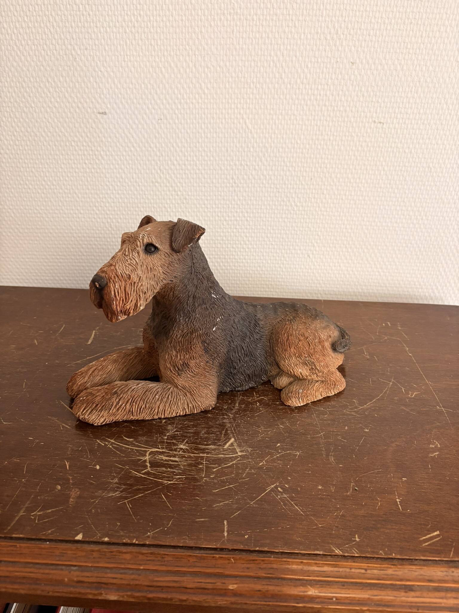 Sculpture Airedale Terrier Par Sandicast Artiste Sandra Brue San Diego 1988