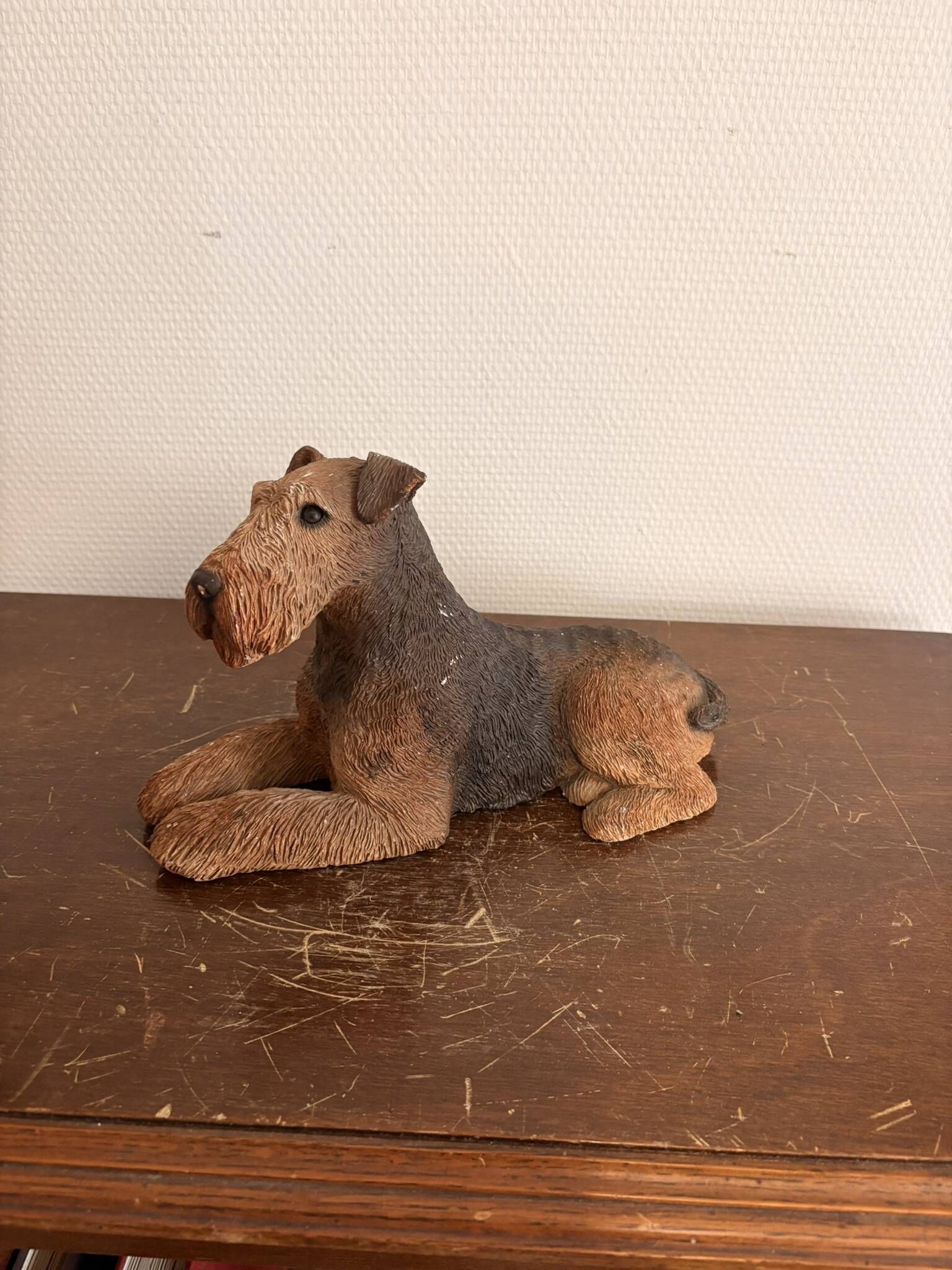 Sculpture Airedale Terrier Par Sandicast Artiste Sandra Brue San Diego 1988