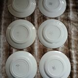 6 mismatched antique flat plates