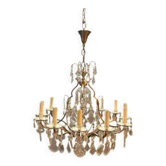 Vintage Crystal Chandelier, Italy, 1960s