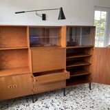 Teak veneer bookcase