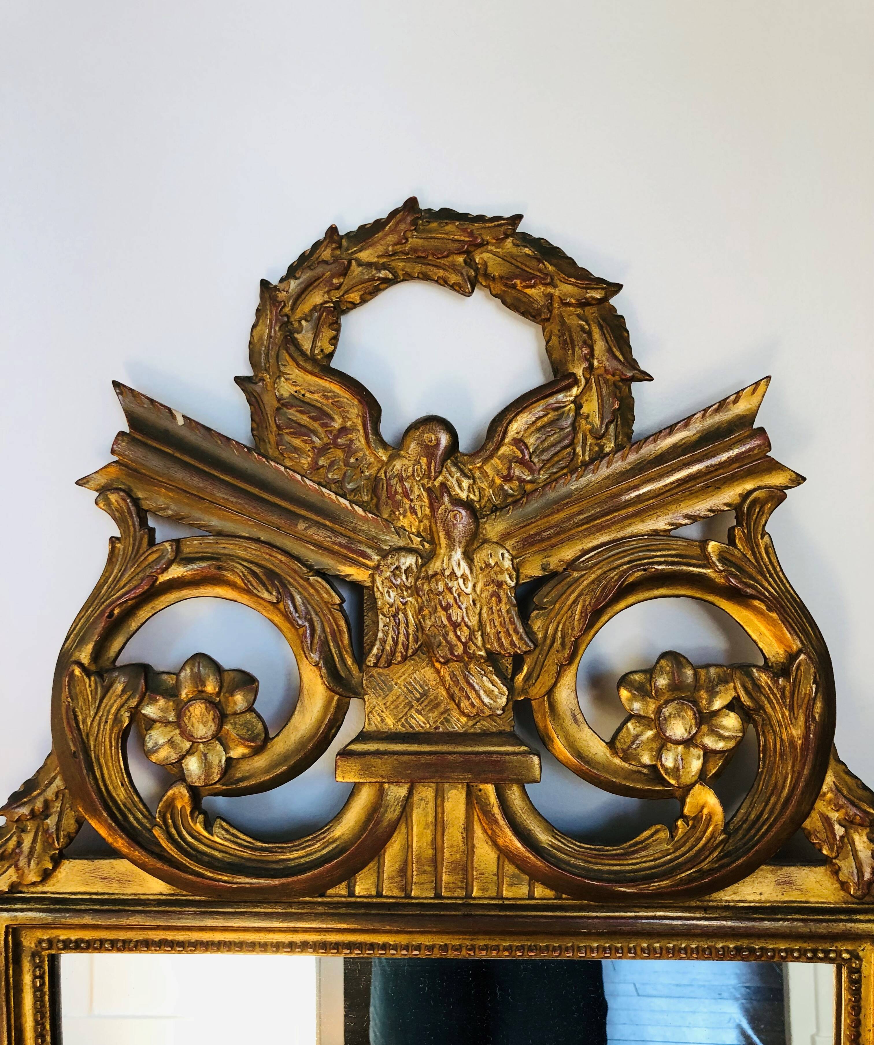 Gilded carved wooden mirror