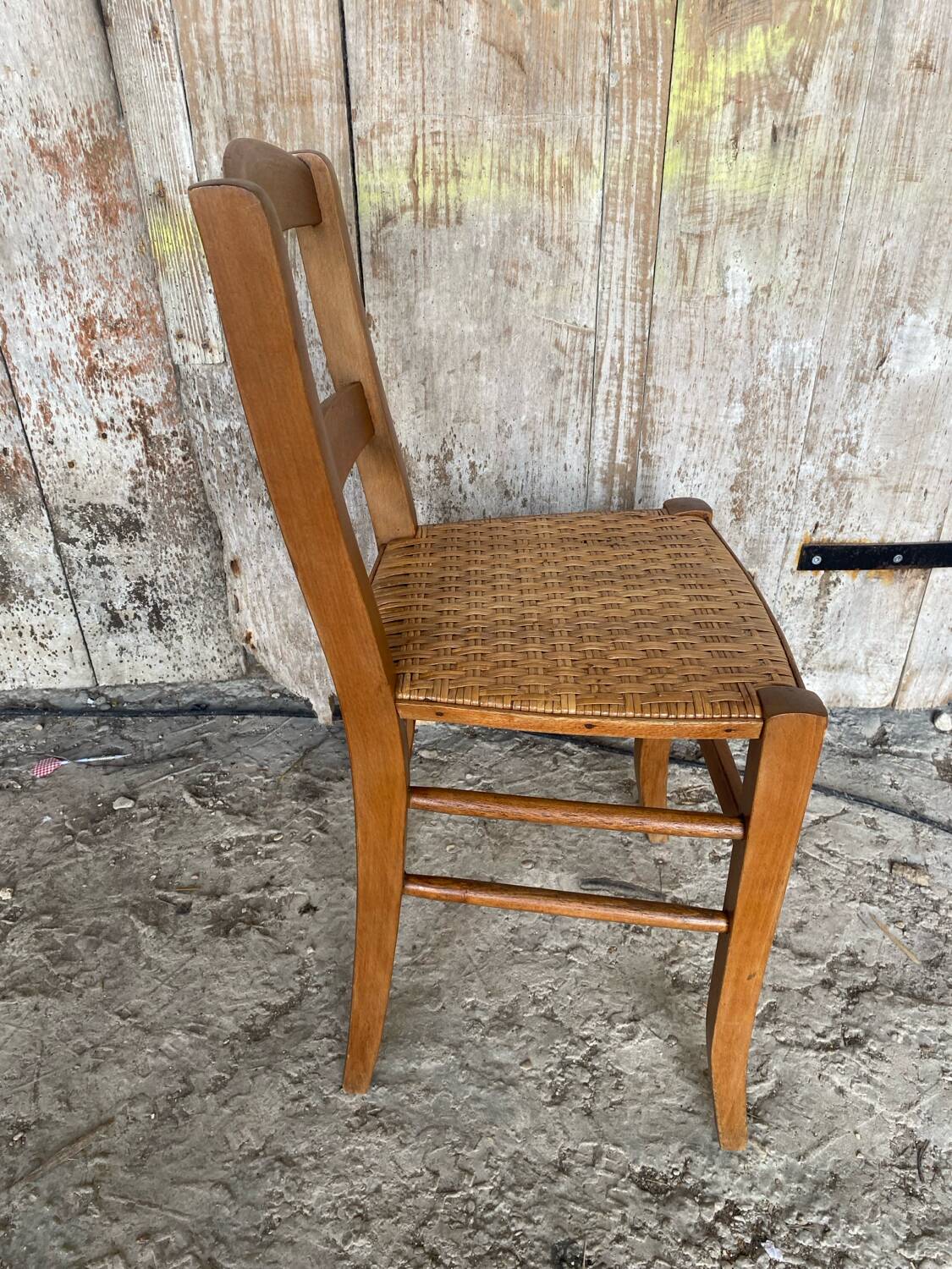 Vintage CLASS NEUDORF Wooden Chair + Woven Seat #C800
