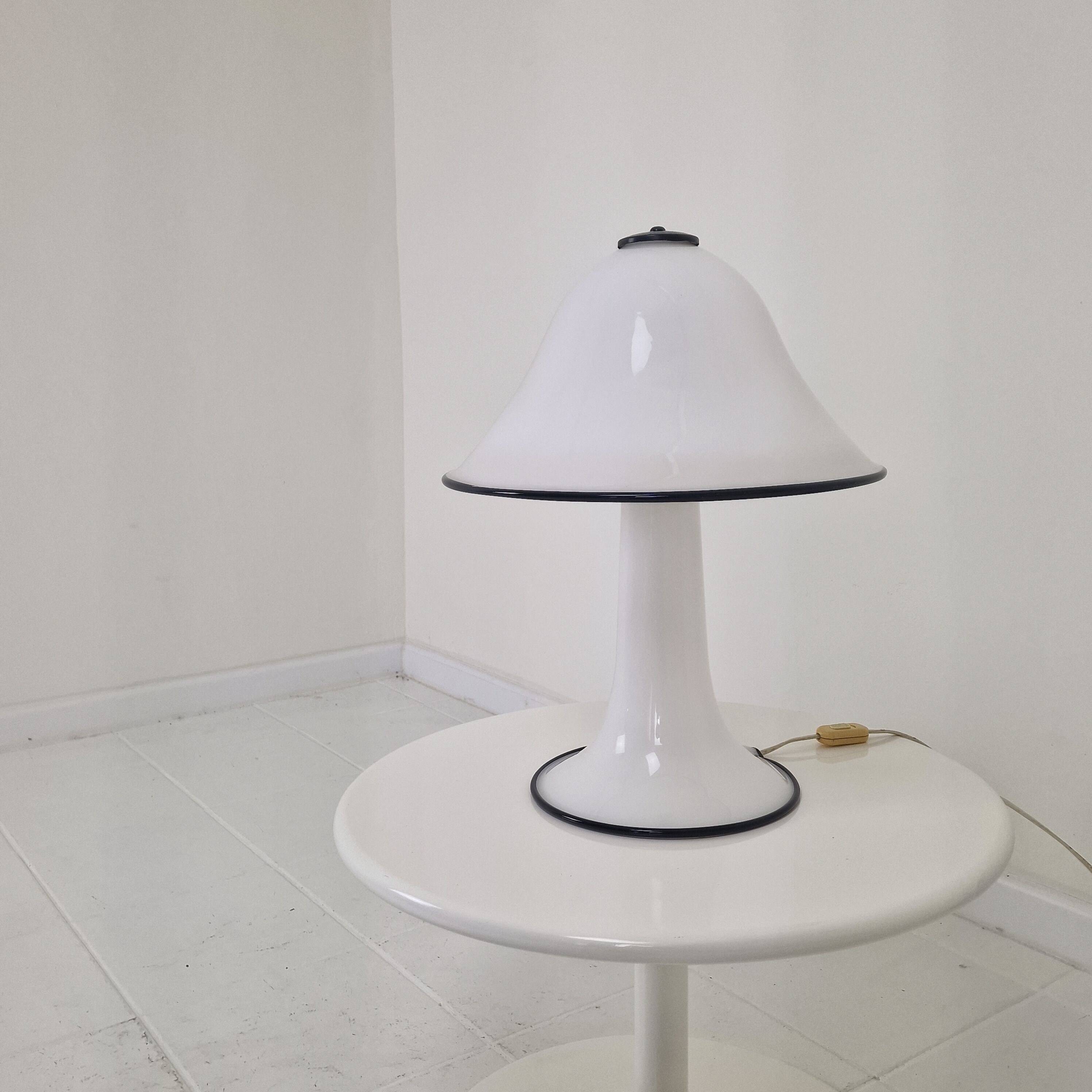 Rare '70s Murano Mushroom Lamp – Hand-Blown Glass with White Diffused Light