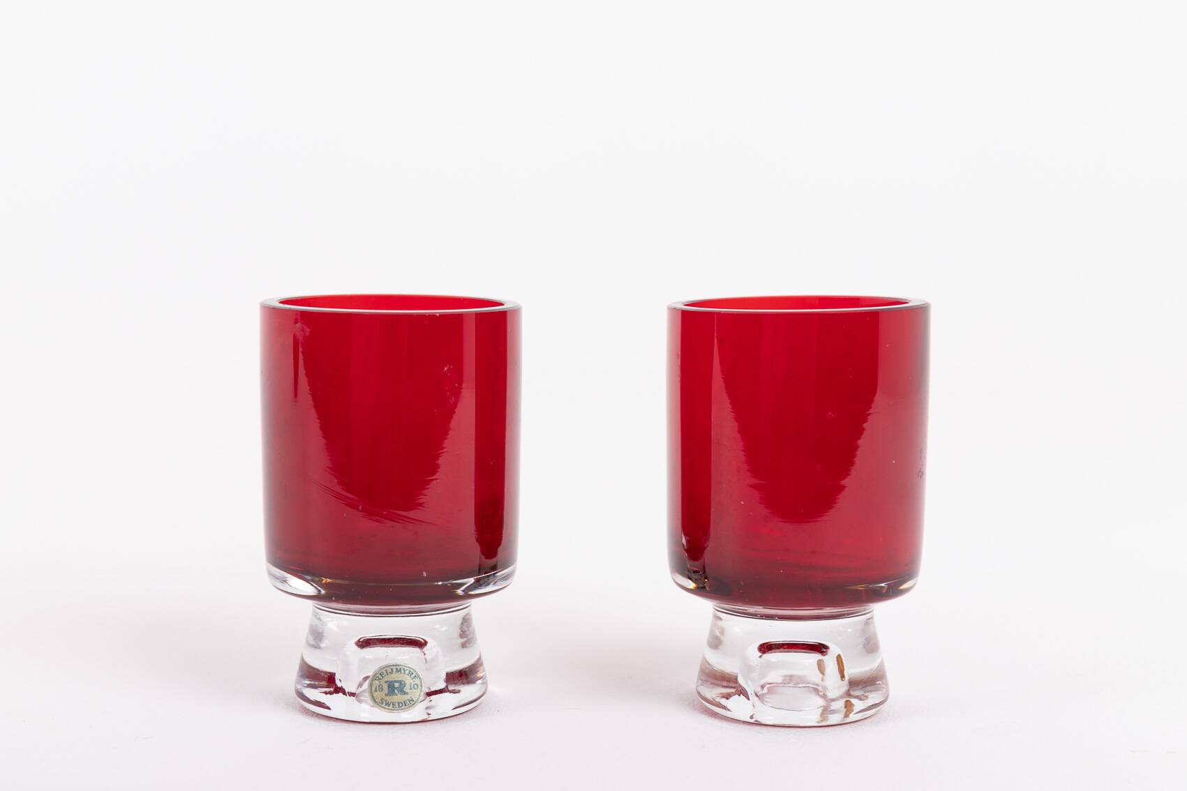 Mid-Century Reijmyre red glass vase designed by Monica Bratt, 1950’s