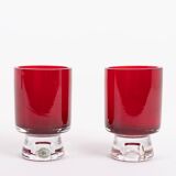 Mid-Century Reijmyre red glass vase designed by Monica Bratt, 1950’s