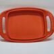 Emsa butter dish in orange plastic and vintage flowers 1970s