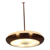 Bauhaus Copper Chandelier UFO by Josef Hurka, Czechoslovakia, 1930s