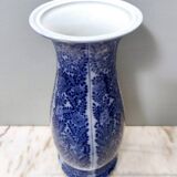 Blue and White Lacquered Ceramic Vase by Laveno Chinoiserie Style, Italy