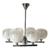 Lustre space age , design italien , chrome et verre