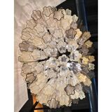 Contemporary Oval Champagne E Fumè “Tronchi” Murano Glass Chandelier