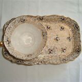 Golden breakfast service tray and cup faience made in italy