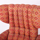 Fauteuil Rouge Midcentury Wingback, État d’origine, fabriqué en Tchéquie des années 1950.