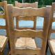 6 solid oak dining chairs with straw 110cm