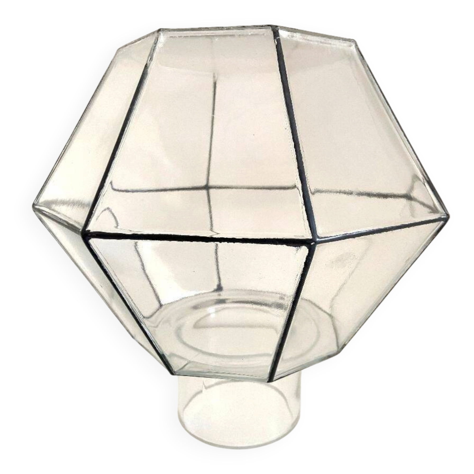 Glass Shade Globe Vintage Ceiling Lamp Glashütte Limbourg Germany