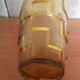 Old Art Deco Style Vase Molded Glass Orange Vintage #A696